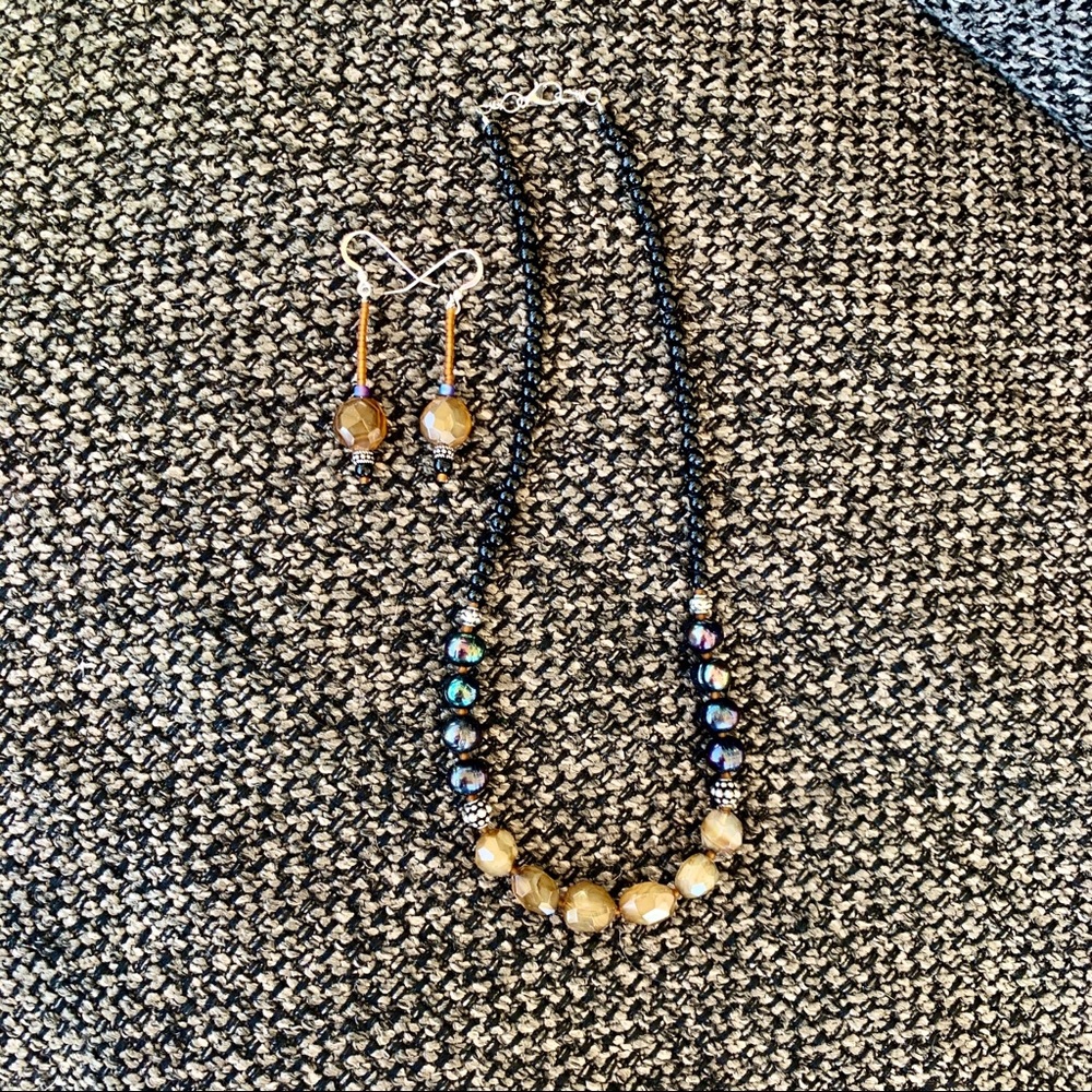 Agate Freshwater Pearl & SSilver accents - Picture 7 of 8